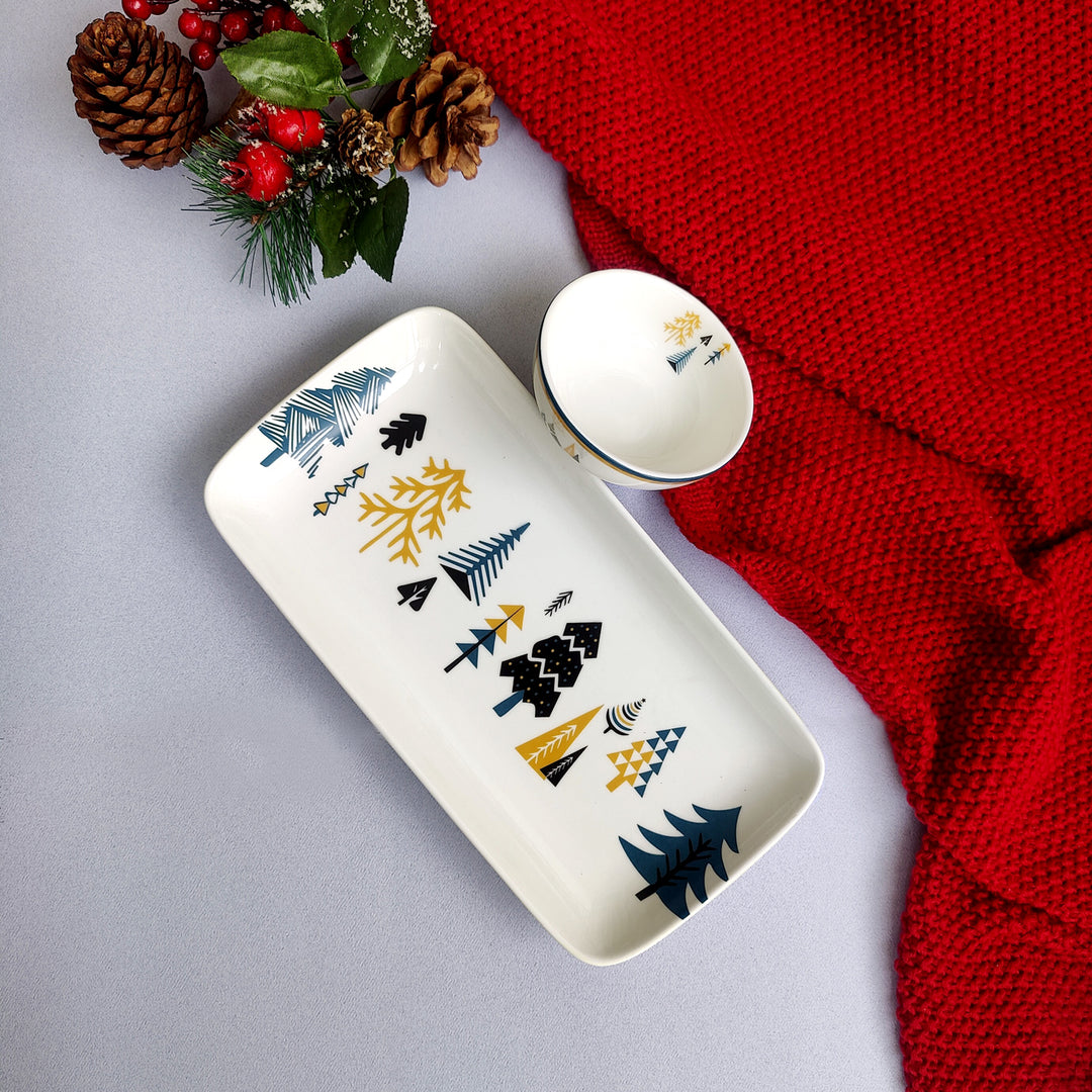 Xmas Tinsel & Trees - Dip & Platter