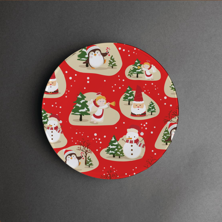 Angel & Snowman - Decor Plate