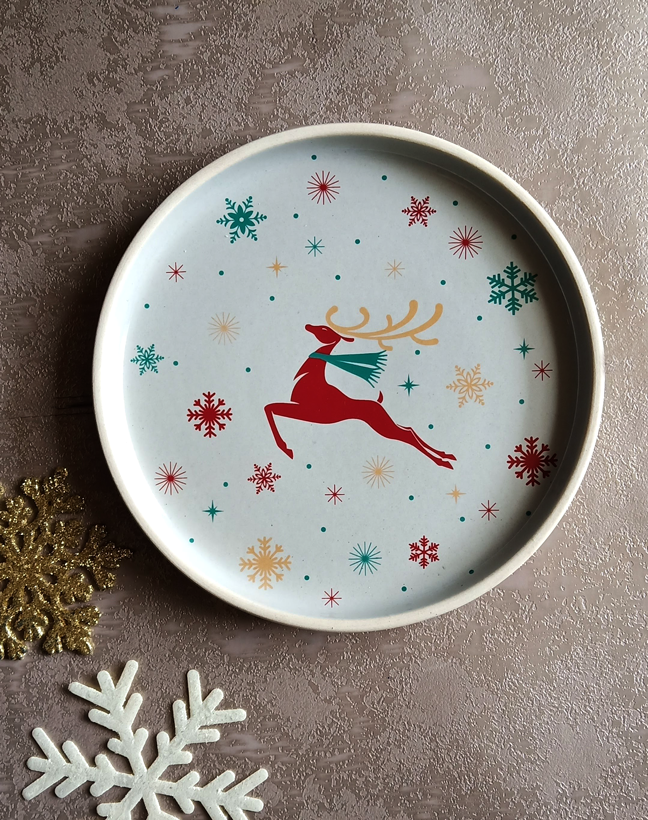 Xmas - Quarter / Snack Plate Stoneware (Grey)