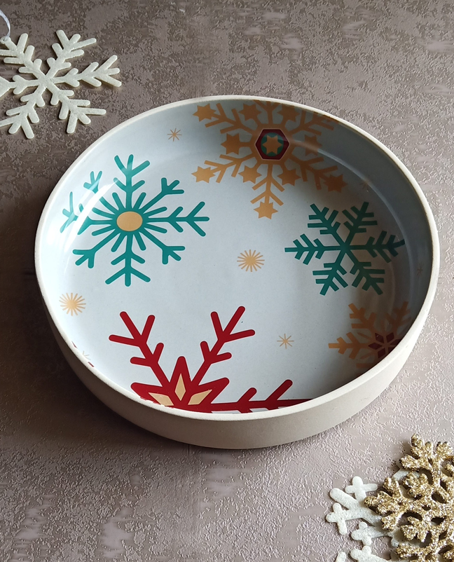 Xmas - Flat Bowl Flakes Stoneware (Grey)
