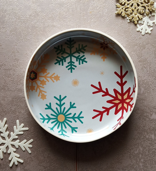 Xmas - Flat Bowl Flakes Stoneware (Grey)