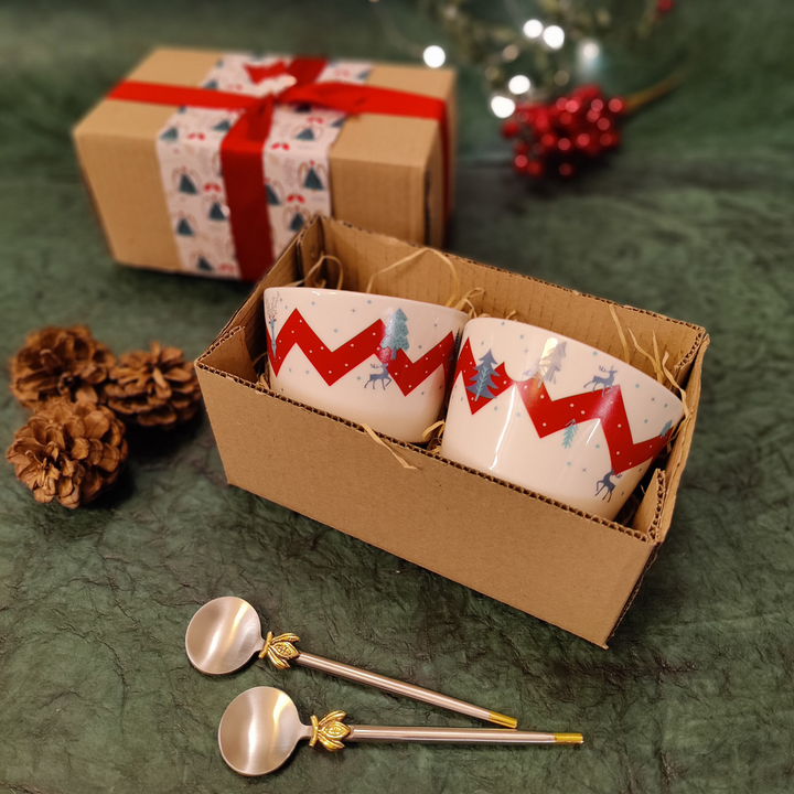 Xmas Gift Box - Chevron Dessert Set