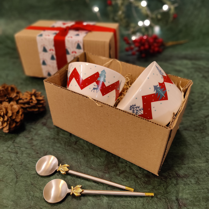 Xmas Gift Box - Chevron Dessert Set