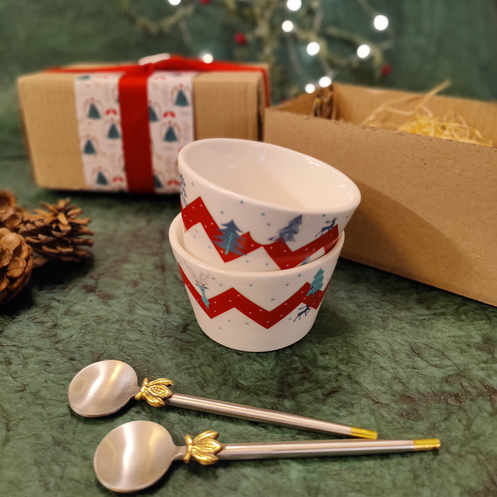 Xmas Gift Box - Chevron Dessert Set