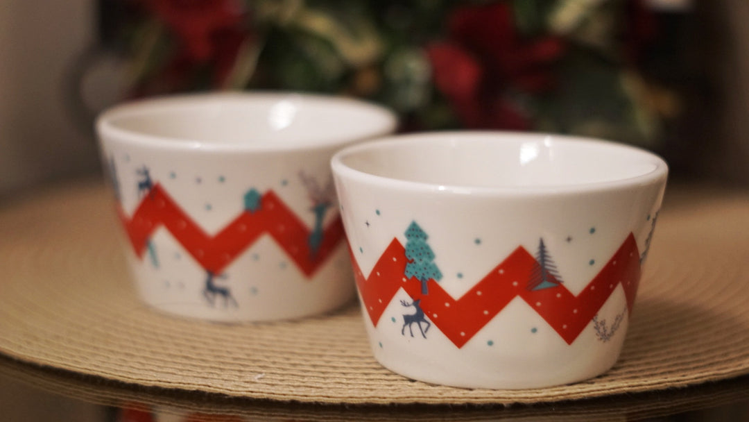 Xmas -  Chevron Dessert Bowls