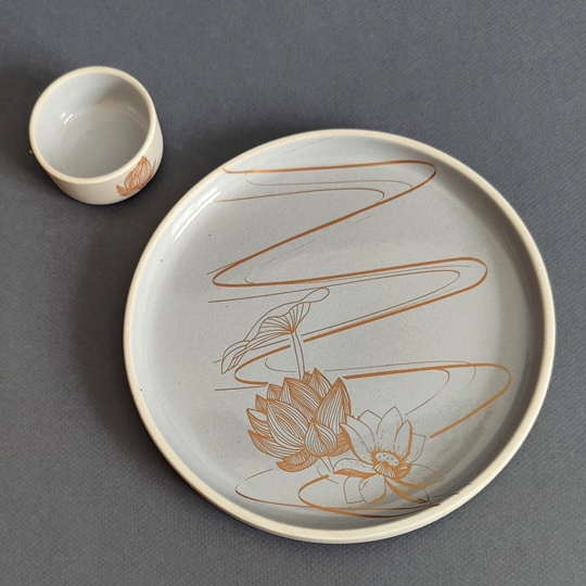Isles of Indivarā (Stoneware) - Plate & Dip Set