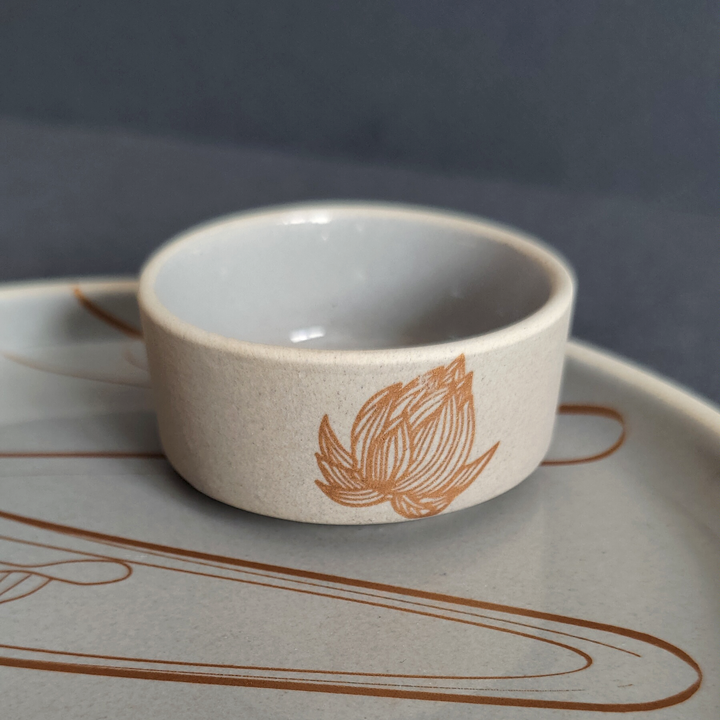 Isles of Indivarā  (Stoneware) - Breakfast Set ( Plate, Dip Bowl, Fruit Bowl & 1 Mug)