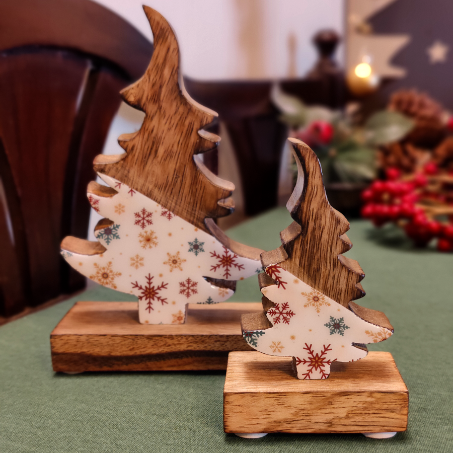 Christmas tree wooden decor set