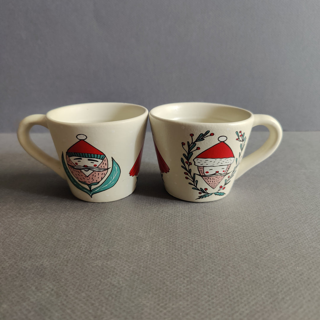 xmas santa mug - set of 2