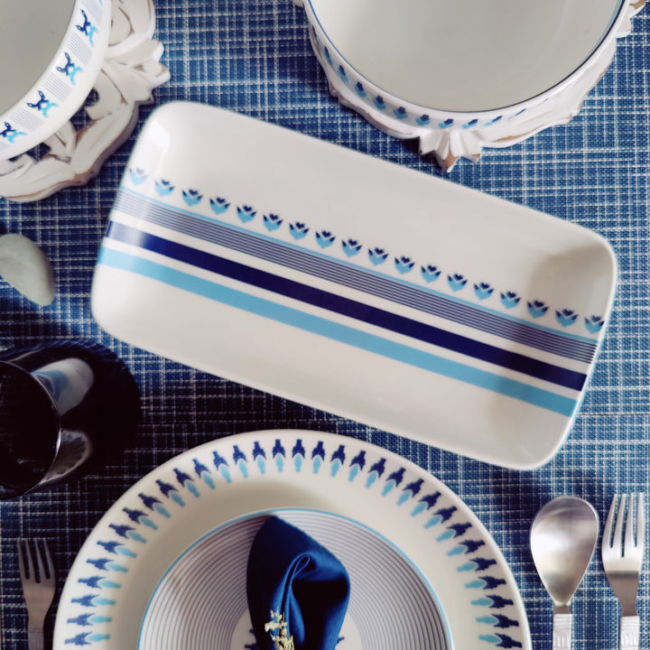 Prussian Blue Star - Rectangle platter