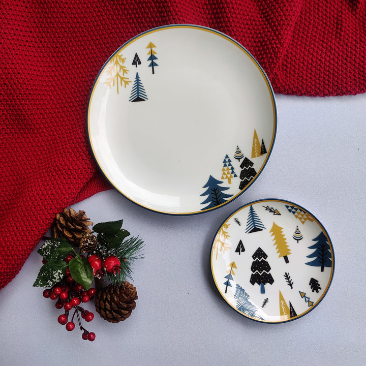 Xmas Tinsel & Trees - Dinner Plate