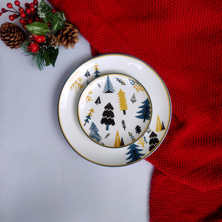 Xmas Tinsel & Trees - Dinner Plate