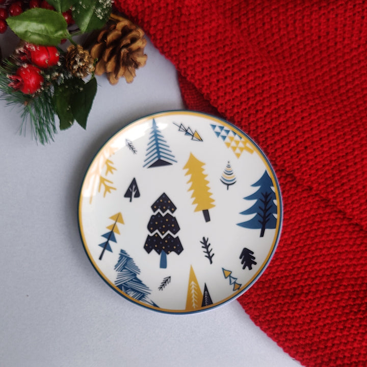 Xmas Tinsel & Trees - Quarter Plate