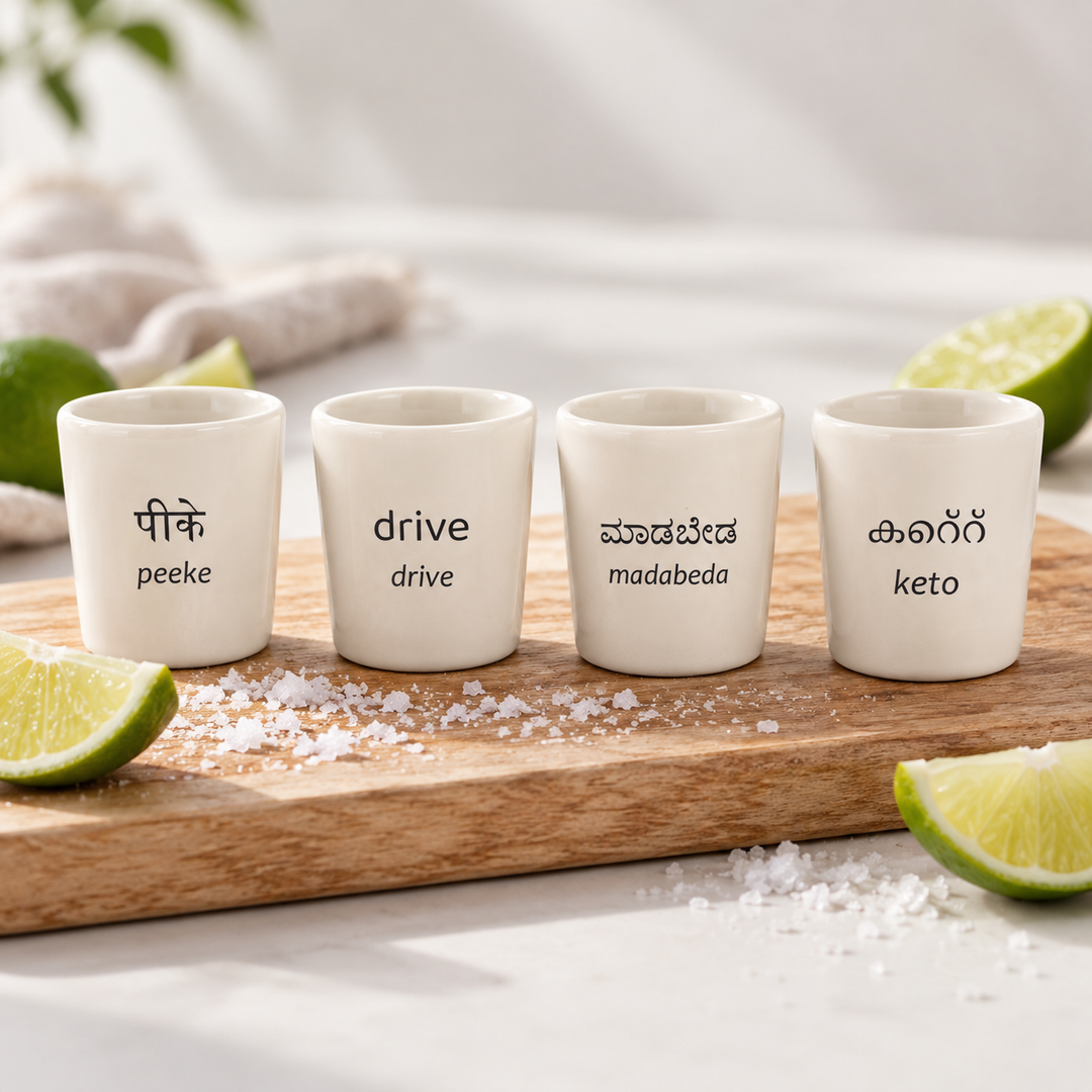 Bottoms up shot glasses-Set of 4