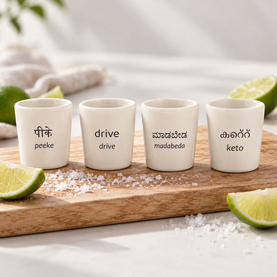Bottoms up shot glasses