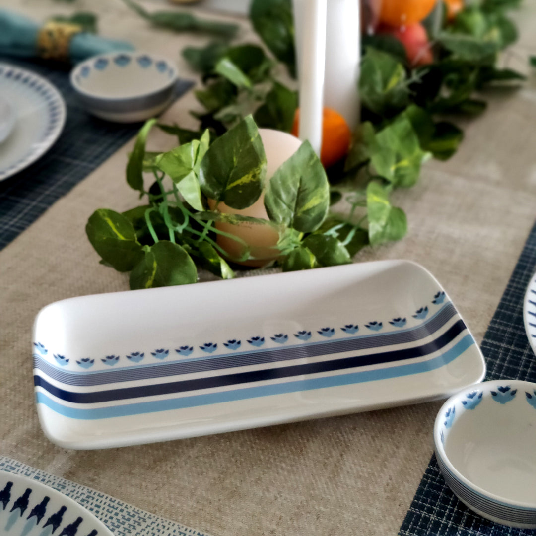 Prussian Blue Star - Rectangle platter