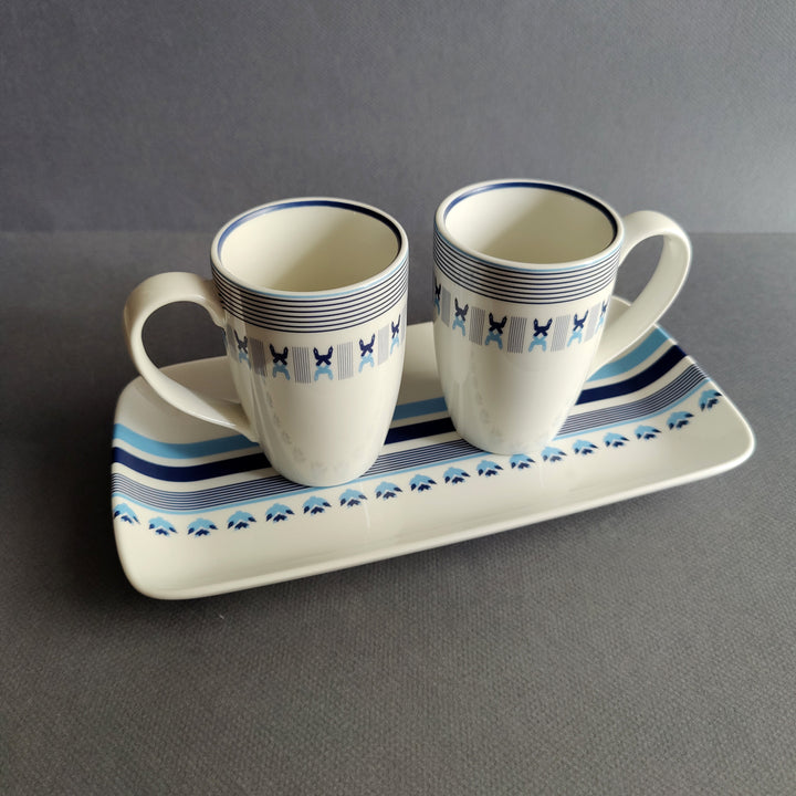 Prussian Blue Star - Platter & Mug set