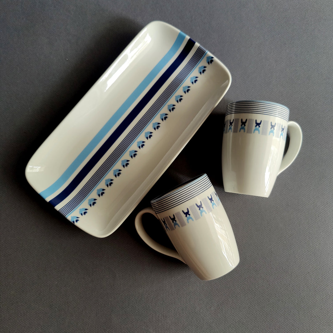 Prussian Blue Star - Platter & Mug set