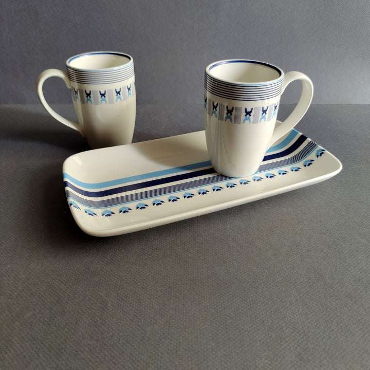 Prussian Blue Star - Platter & Mug set