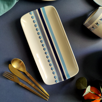 Prussian Blue Star - Rectangle platter