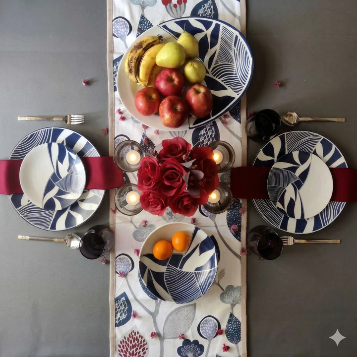 Sea & Blue Leaves - 14pc Dinner Set