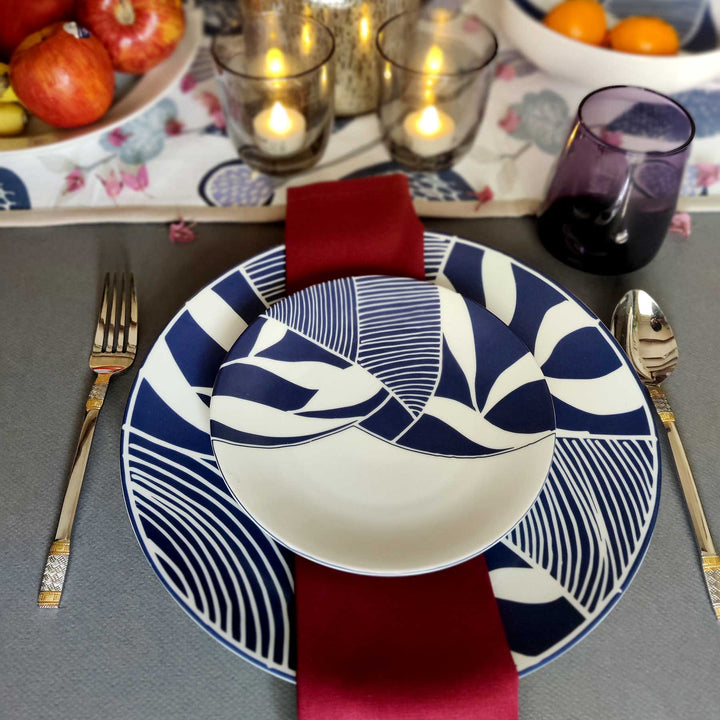 Sea & Blue Leaves - Quarter / Snack Plate