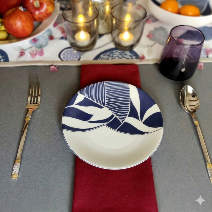 Sea & Blue Leaves - Quarter / Snack Plate