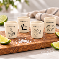 Bottoms up shot glasses