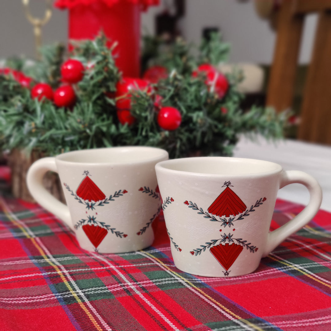 xmas tree mug - set of 2