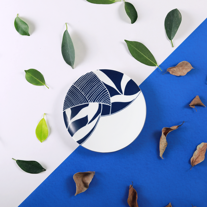 Sea & Blue Leaves - Quarter / Snack Plate