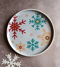 Xmas - Dinner Plate Flakes Stoneware (Grey)