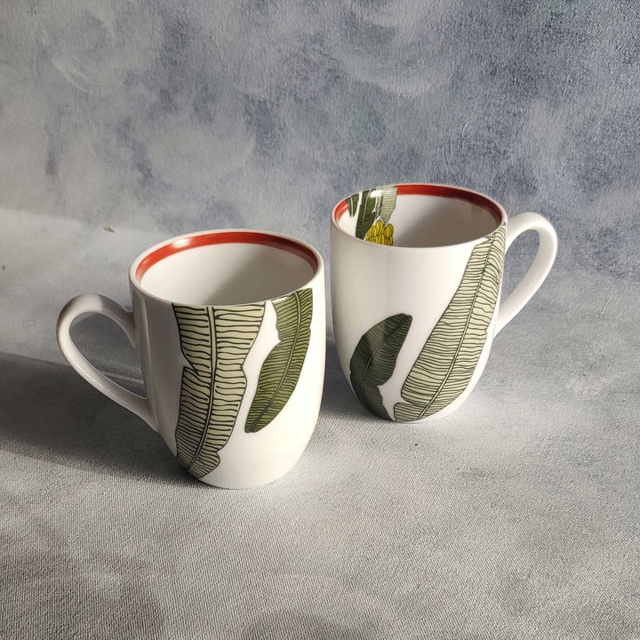 Praising Plantain - Porcelain Mugs (Set of 2)