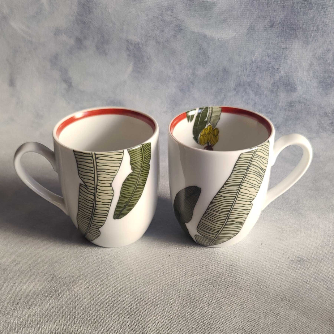 Praising Plantain - Porcelain Mugs (Set of 2)
