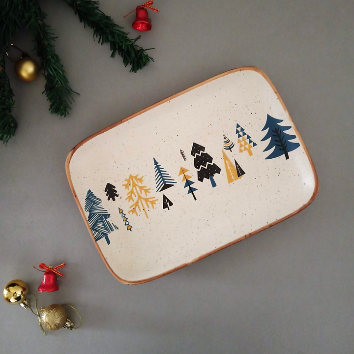 Xmas Tinsel & Trees - Rectangle Platter