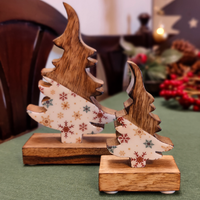 Christmas tree wooden decor set